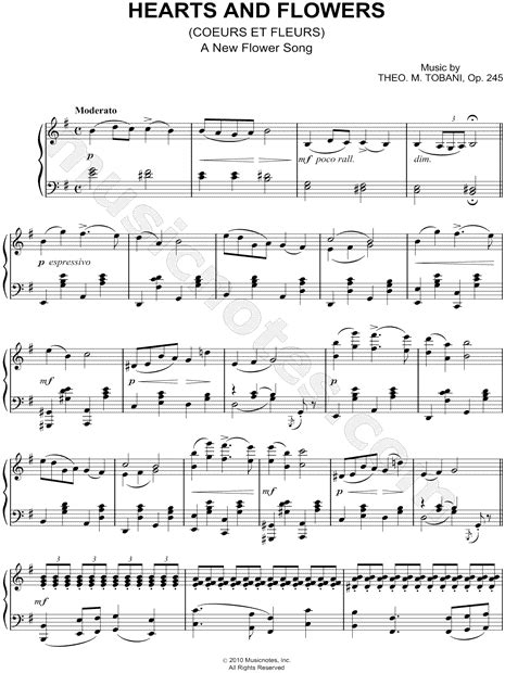 You made this day special and for this. Theodore Moses Tobani "Hearts and Flowers" Sheet Music ...