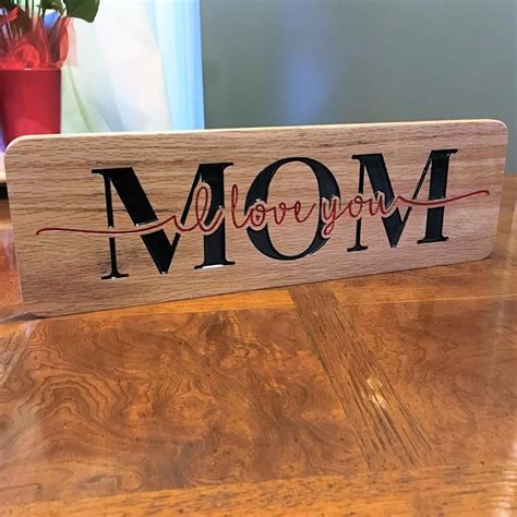 I Love You Mom Oak Wood Sign Happy Mothers Day Mothers Day Etsy с изображениями