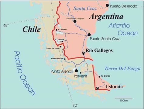 Patagonia Chile Map Map Of Patagonia Chile South America Americas