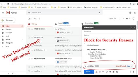 Virus Detected Gmail Attachment Gmail Virus Blocked For Security