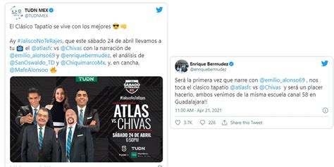 Chivas Vs Atlas Emilio Fernando Alonso Y Perro Bermúdez Narrarán En Clásico Tapatío Periódico Am