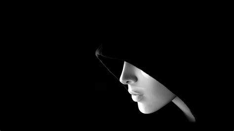 Wallpaper Face Women Minimalism Profile Hoods Hand Darkness