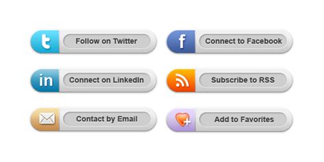 Classy Social Media Buttons Psd And Png Graphicsfuel