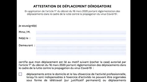 À imprimer ou à recopier à la main. Confinement : téléchargez l'attestation de déplacement ...