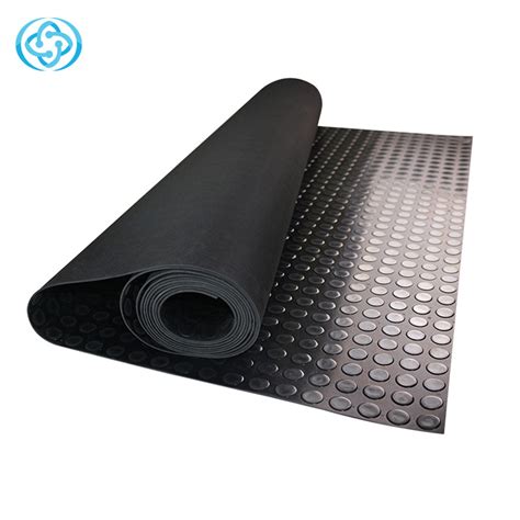 Round Button Safety Anti Slip Rubber Flooring Mat Roll Qingdao Yotile