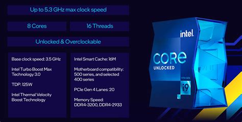 Intel Core 11th Gen I9 11900k Lga 1200 Unlocked Desktop Processor 8