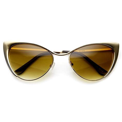 womens full metal fashion high tip pointed cat eye sunglasses 9289 cat eye sunglasses metal