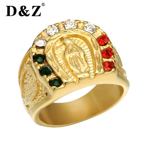 Buy Dandz Religious Gold Color Virgin Mary Rings For Men