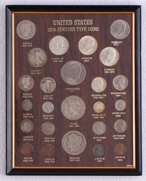 United States 20th Century Type Coins 8x10 Custom Framed Display Of