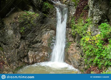 An Impressive Waterfall In A Gorge In Austria Stock Image Image Of