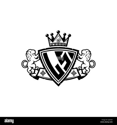 Ls Monogram Logo Letter With Simple Shield Crown Style Design
