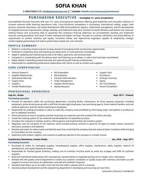 Purchasing Executive Resume Examples And Template With Job Winning Tips