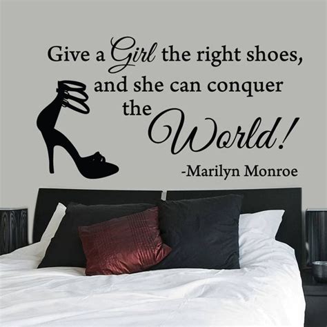 All Wall Stickers Give A Girl The Right Shoes Marilyn Monroe Quote Wall Sticker Pallet