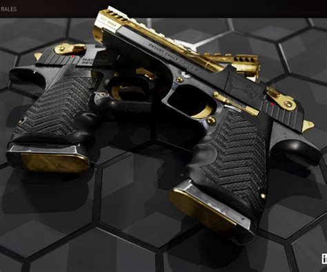 Artstation Desert Eagle L5 Gold Premium Game Assets