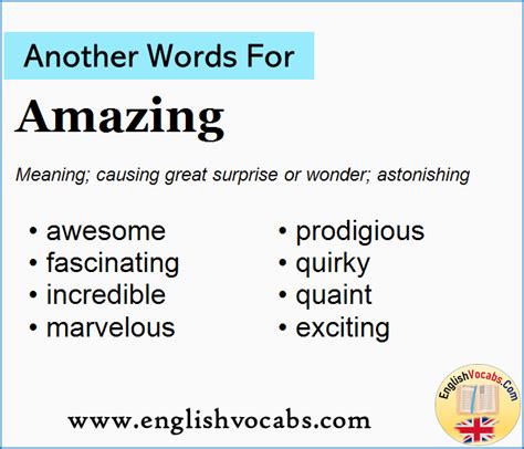 Another Word For Amazing What Is Another Word Amazing English Vocabs
