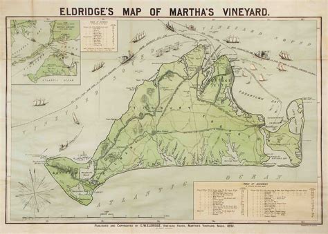 A Decorative Map Of Martha S Vineyard Rare Antique Maps