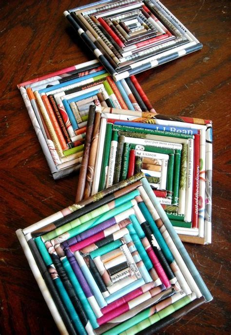 Awesome Coasters Are Just A Few Rolled Up Magazines Awayetsy Recycled