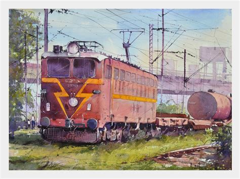 Train Watercolor Paintings At Explore Collection