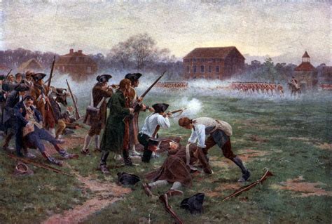 MILITARY PAINTINGS The Battle Of Lexington 1775