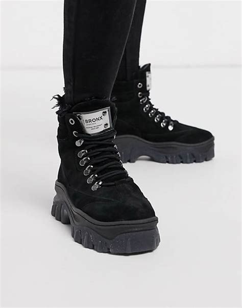 bronx leather chunky hiker boot asos