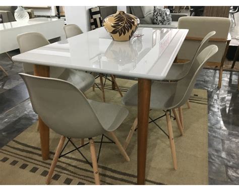 Conjunto Mesa De Jantar 1 35m MILANO 6 Cadeiras De Jantar EIFFEL PP