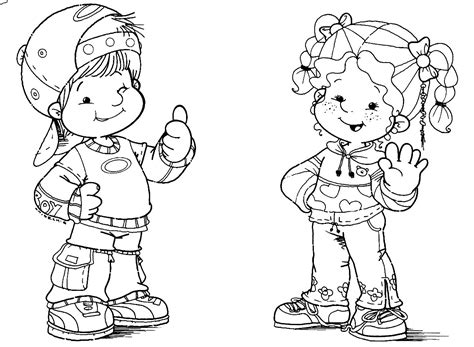 Desenho Para Colorir Menino E Menina