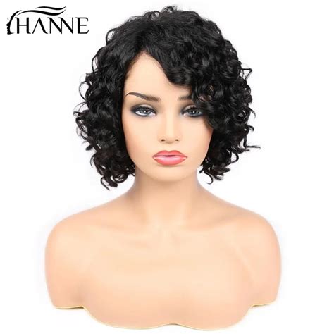 Aliexpress Com Buy HANNE Hair Curly Human Hair Wigs Lace Part