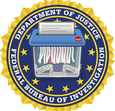 Fbi Seal With Paper Shredder Federal Bureau Of Investigation Free