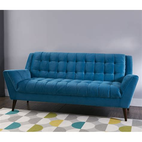 The most common mid century modern couch material is cotton. Braxton Mid-Century Modern Retro Sofa- Teal | At Home