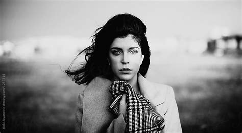 Black And White Portrait Of A Girl By Koki Jovanovic Girl Portrait Stocksy United