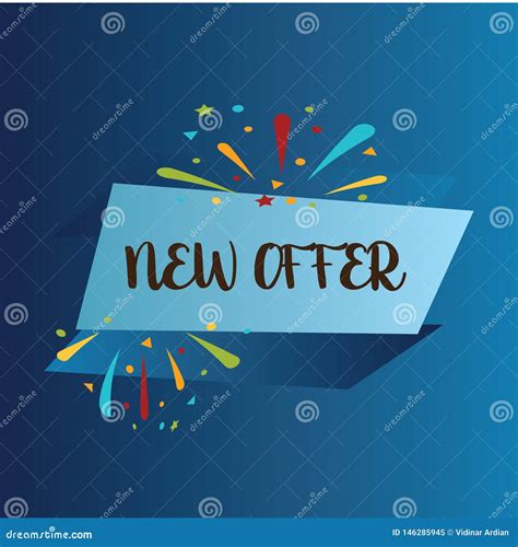 New Offer Isolated On Blue Background Realistic Vector Paper Template