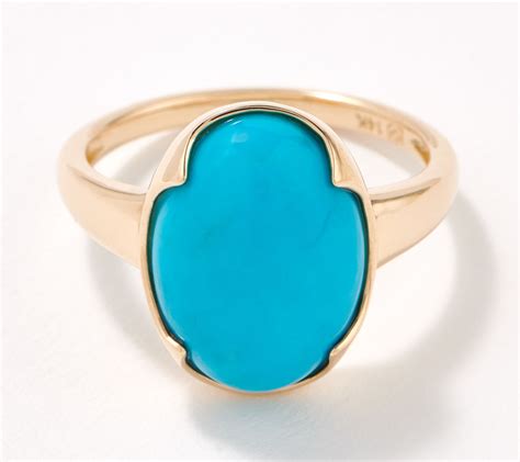 Affinity Gems Sleeping Beauty Turquoise K Gold Oval Cut Ring QVC Com