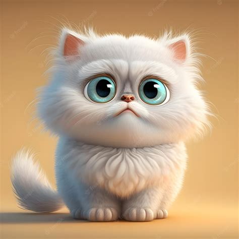 Premium Photo Super Cute Little Cat Rendered In The Style Of Pixar Cartoon Generative Ai