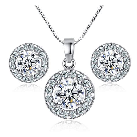 Tassina Round Trendy Style Wedding Bridal Jewelry Sets Cubic Zirconia Crystal Jewerly Sets For