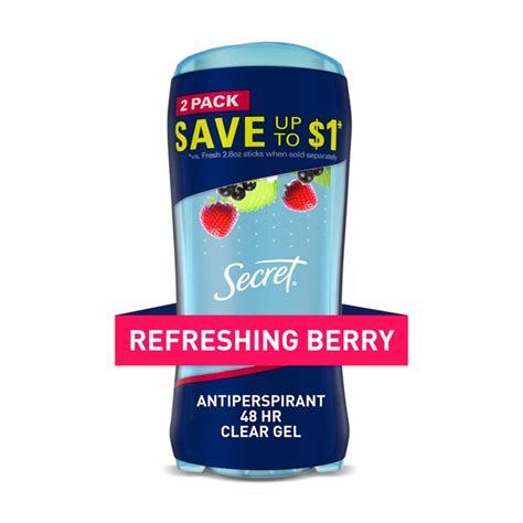 Secret 48 Hour Clear Gel Antiperspirant And Deodorant Stick Summer Berry