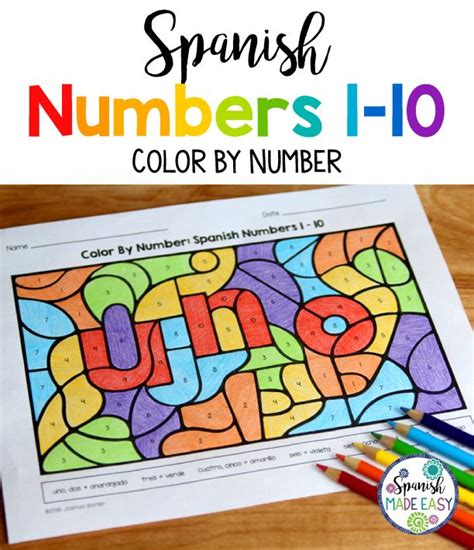 Spanish Numbers 1 10 Coloring Sheets Spanish Numbers Spanish