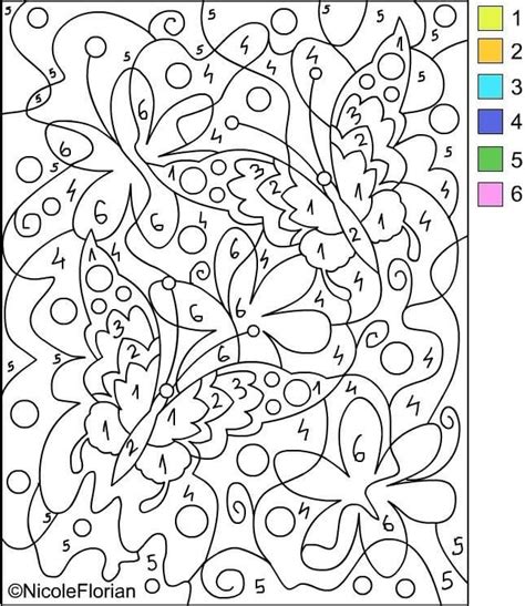 Printable Advanced Color By Number Worksheet Coloring Page Free