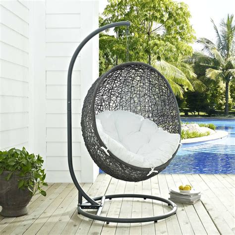 Round Swing Wicker Chair With Stand Hanging Chairs