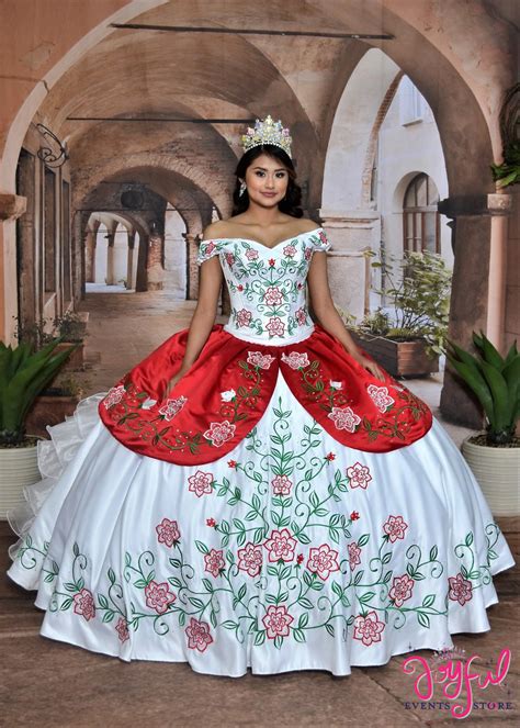 Charro Dress With Embroidered Roses 10194 Quince Dresses Mexican Mexican Quinceanera Dresses