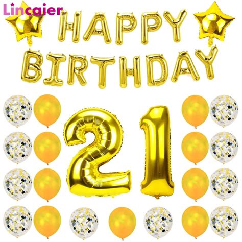 Lincaier 32inch 62cm Happy 21st Birthday Balloons 21 Years Party