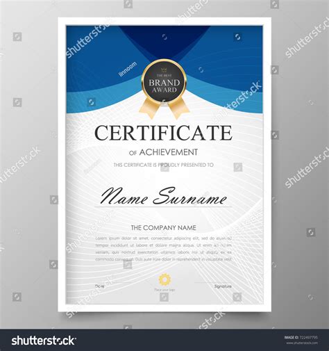 Certificate Premium Template Awards Diploma Hintergrund Stock