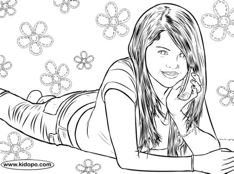 Wizards of waverly place coloring page for kids Selena Gomez Coloring Pages For Girls To Print