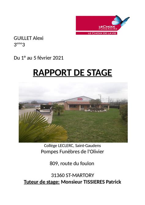 Calaméo Rapport De Stage Alexi
