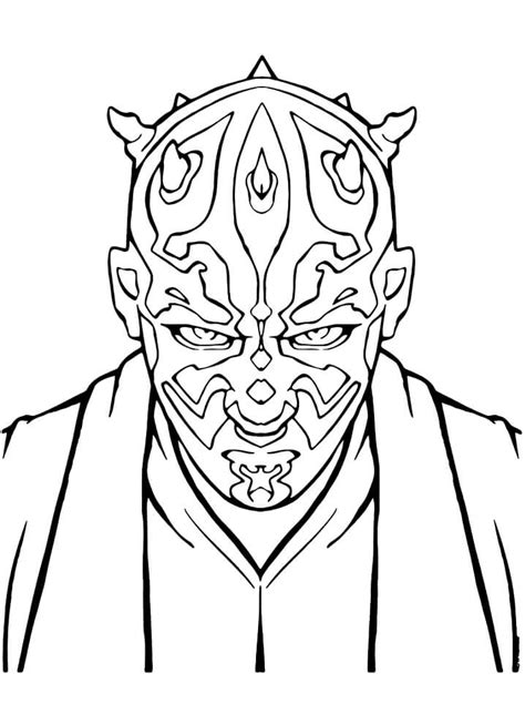 Face Of Darth Maul Coloring Page Free Printable Coloring Pages For Kids
