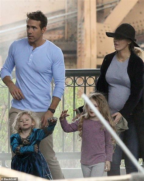 Blake Lively Displays Her Baby Bump With Ryan Reynolds And Kids Blake