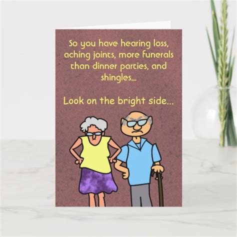 Funny Cartoon Seniors Discount Old Age Birthday Card Zazzleca