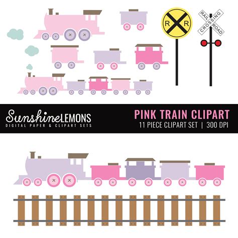 Pink Trains Clipart Railroad Crossing Clipart Railroad