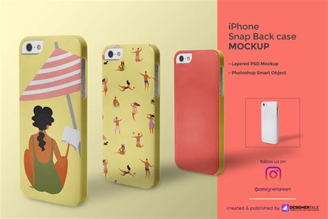 Iphone Snap Back Case Mockup Design Cuts