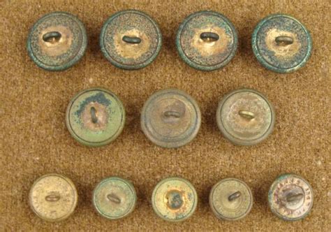 Original Civil War Collection Of 12 Uniform Buttons