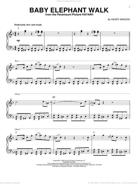 Сайт сделан в студии свитер. Mancini - Baby Elephant Walk, (intermediate) sheet music ...